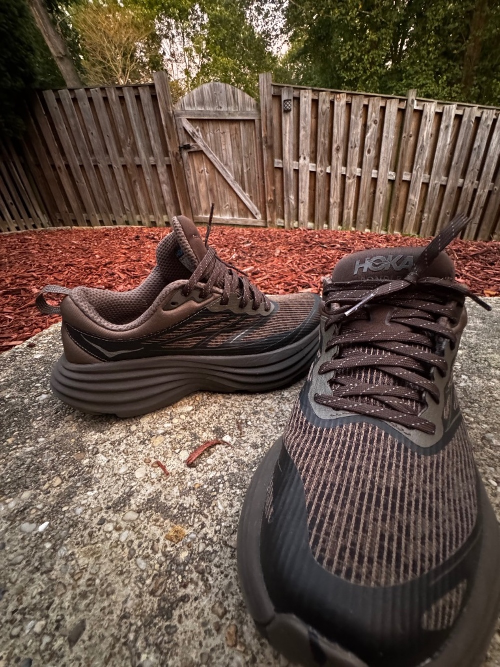 Hoka Bondi 8 Caged Rubber-trimmed Sneakers - Brown